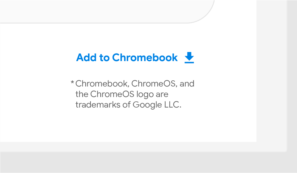 Add to Chromebook download as text, with legal disclaimer underneath