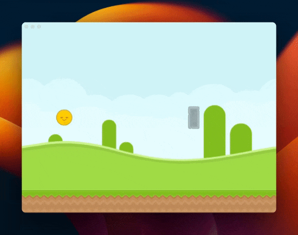 Animation of the game play with this 2D physics game