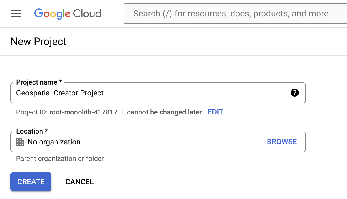 Create a Google Cloud project