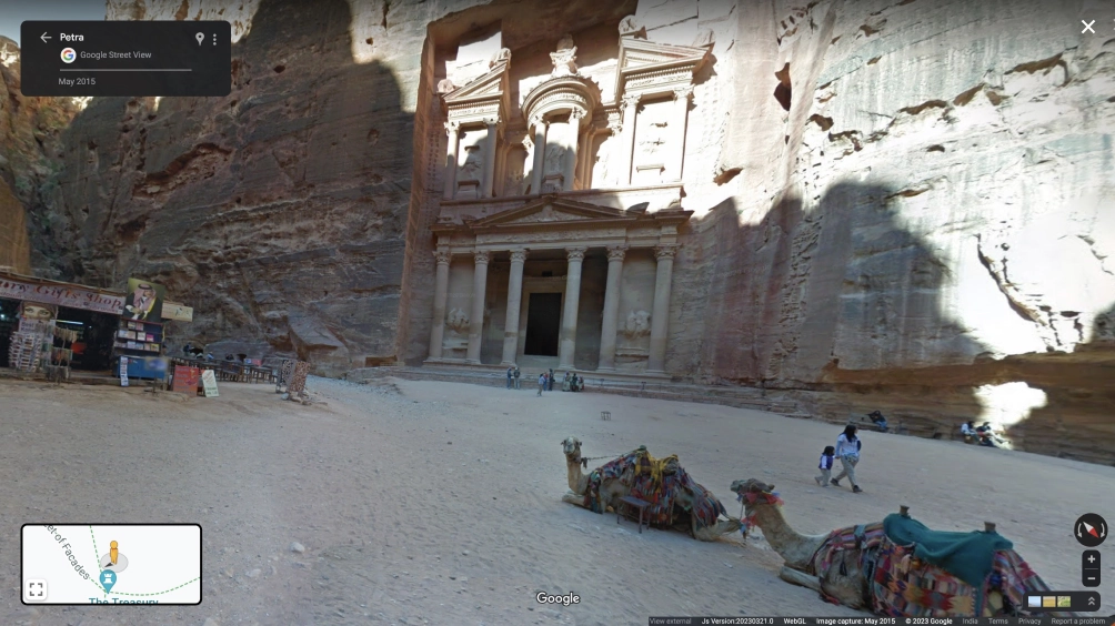 Snímek jordánské Petry v Google Street View