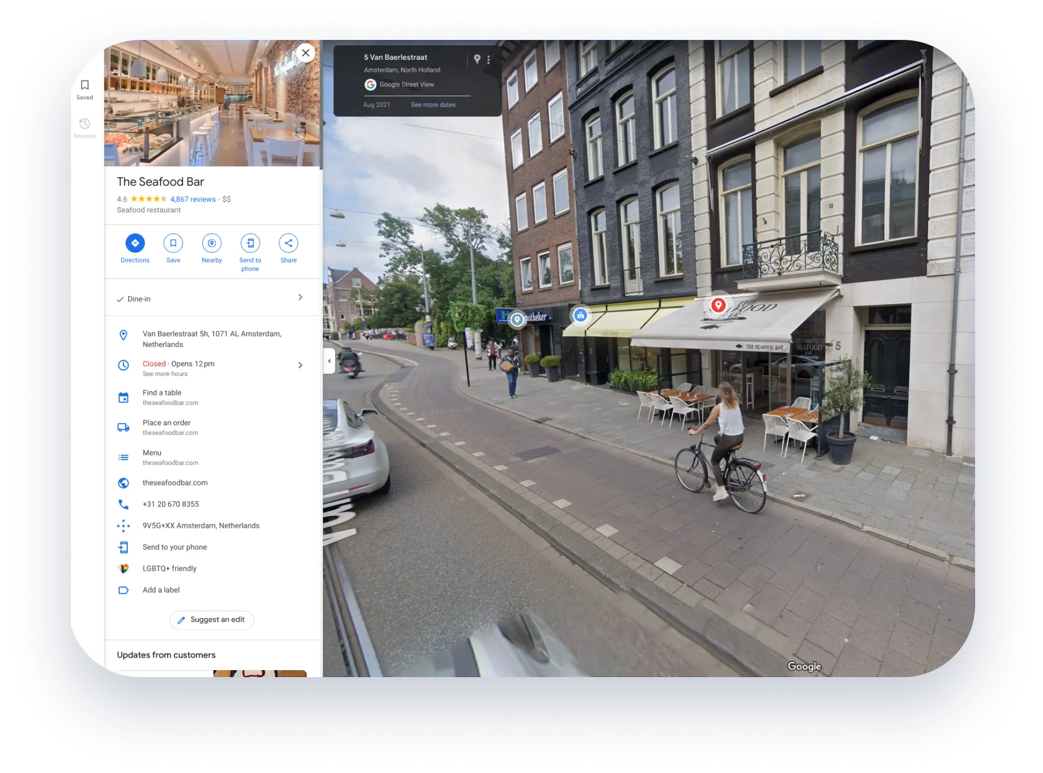 Google Street View – panoramatický snímek obchodu