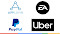  Applovin、EA、PayPal、Uber のロゴ