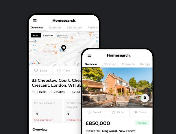 La ficha de una casa en la aplicación Homesearch