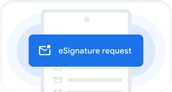 Una notificación push en un teléfono móvil con el texto "eSignature request" (Solicitud de firma electrónica) 