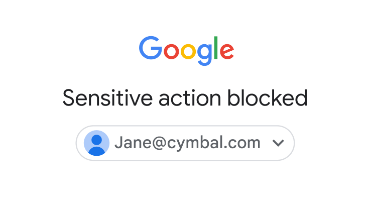 Messaggio di avviso che indica a un utente che un'azione sensibile è stata bloccata.