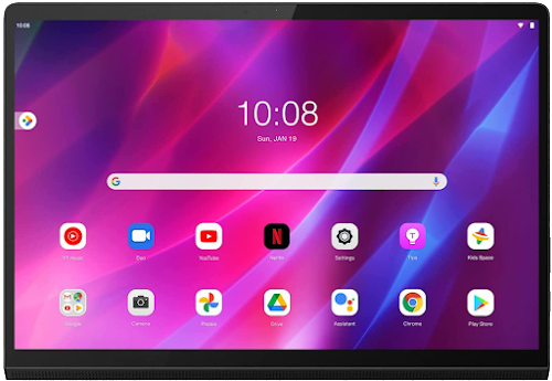 Écran d'accueil d'une Lenovo Yoga Tab 13