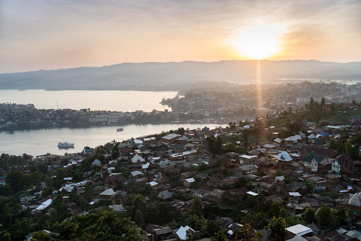 Landscape of Bukavu, Democratic Republic of Congo and Lake Kivu