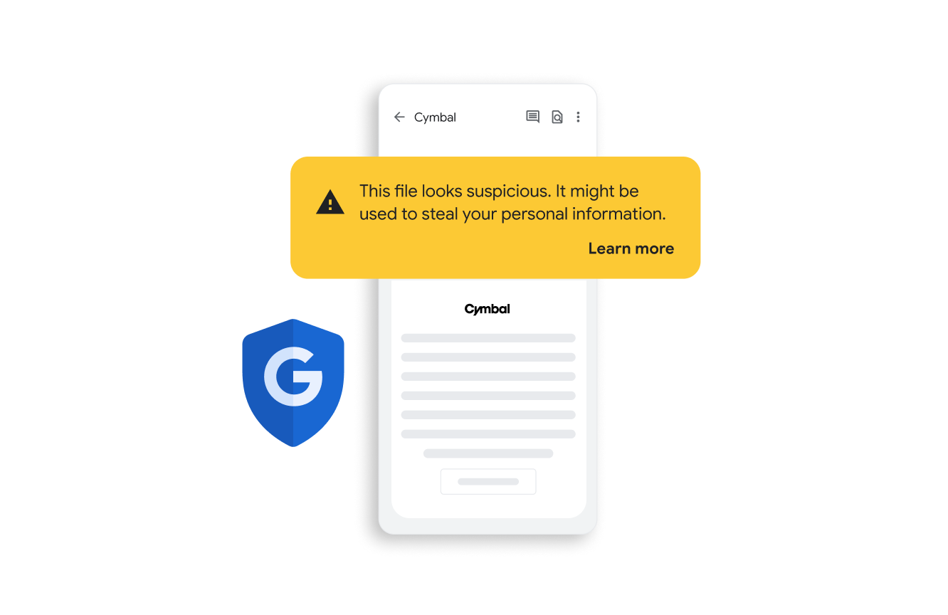 Google Workspace-sikkerhetsmelding som varsler brukerne om å være forsiktige på grunn av et problem et annet sted