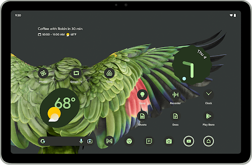 Home screen of a Pixel Tablet