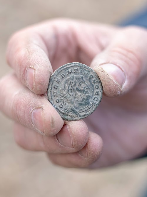 A coin from the Saxon hoard discovered by Peter Welch and the Weekend Wanderers