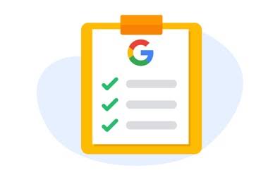 โลโก้รูปตัวอักษร G ของ Google ในวงกลมซึ่งอยู่ภายในริบบิ้นสีเหลือง