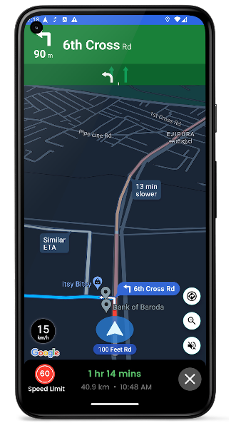 The BluSmart driver app helps drivers focus on the road with turn-by-turn navigation integrated into the experience