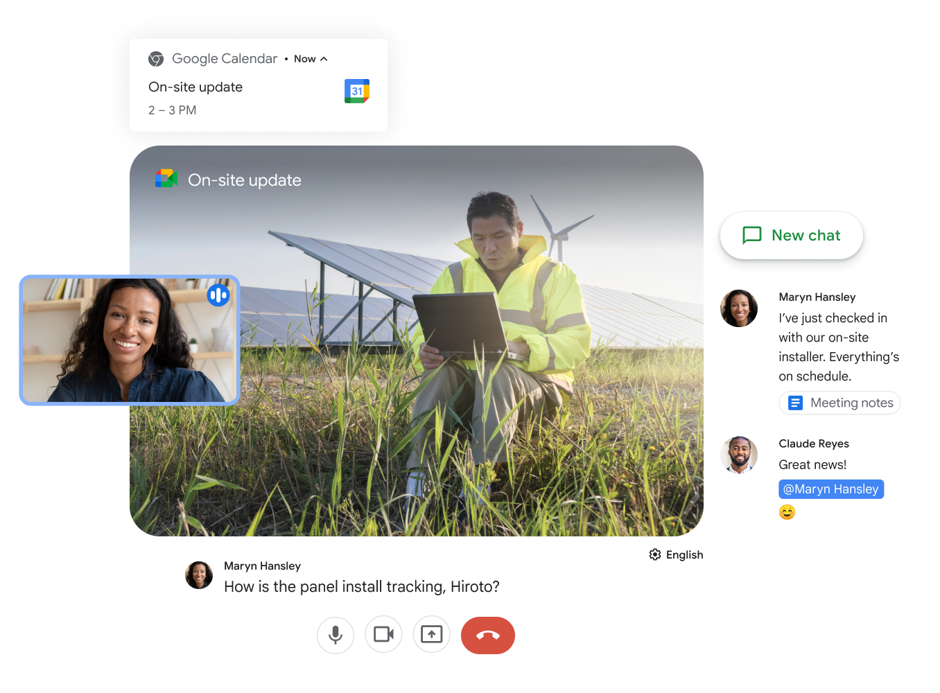 Google Meet ja Google Chat mahdollistavat yhteistyön ja tiimityöskentelyn.