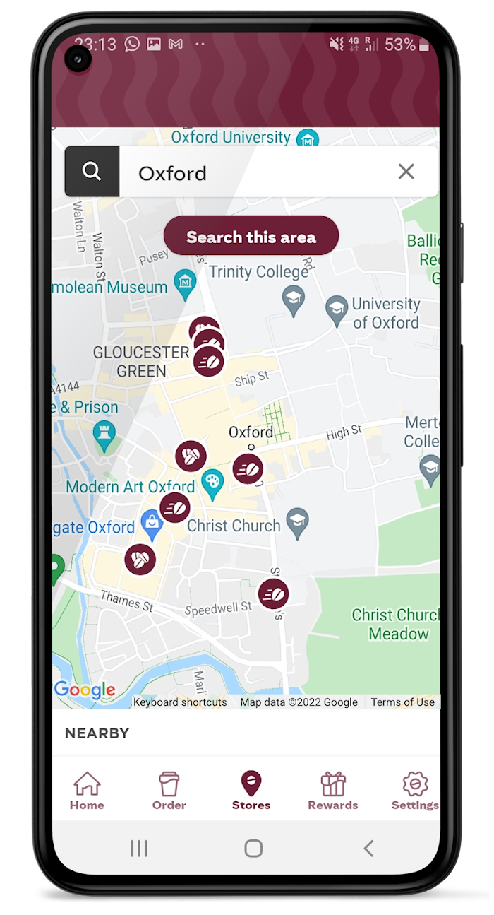In app searching appears on the map to identify the precise location for orders