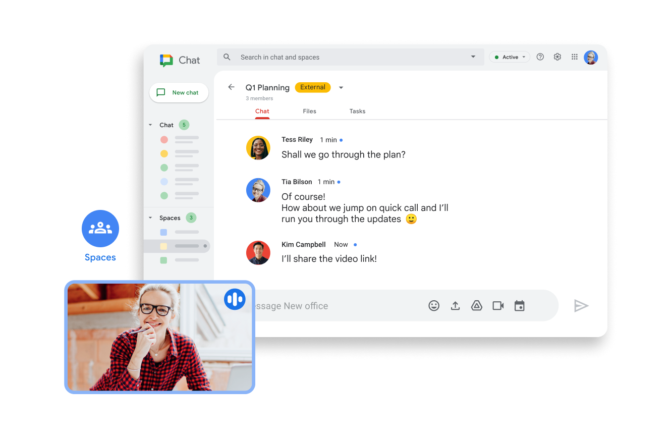 Chat og Meet i Google Workspace muliggør samarbejdsvenlig kommunikation i realtid