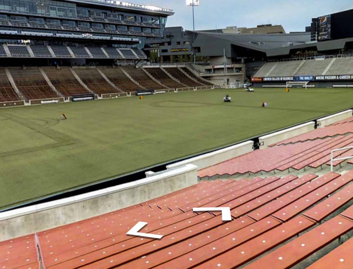 Imagen de Street View dentro de un estadio de fútbol