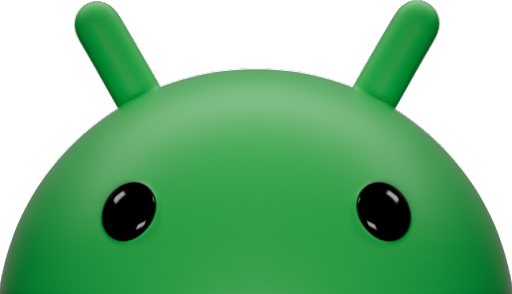 Logo Android dengan perlindungan berlapis yang terpancar darinya.