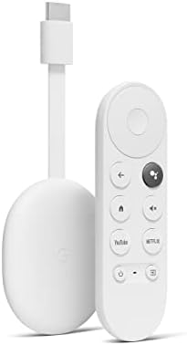 Google Chromecast with Google TV (4K)- Streaming Stick Entertainment with Voice Search - Watch Movies, Shows, and Live TV in 4K HDR - Snow