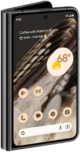 Google Pixel Fold - Unlocked Android 5G Smartphone with Telephoto Lens and Ultrawide Lens - Foldable Display - 24-Hour Battery - Obsidian - 256 GB (Renewed)