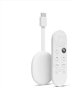 Chromecast with Google TV (HD) - Streaming Stick Entertainment on Your TV with Voice Search - Watch Movies, Shows, and Live TV in 1080p HD - Snow