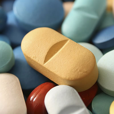 multi-colored pills