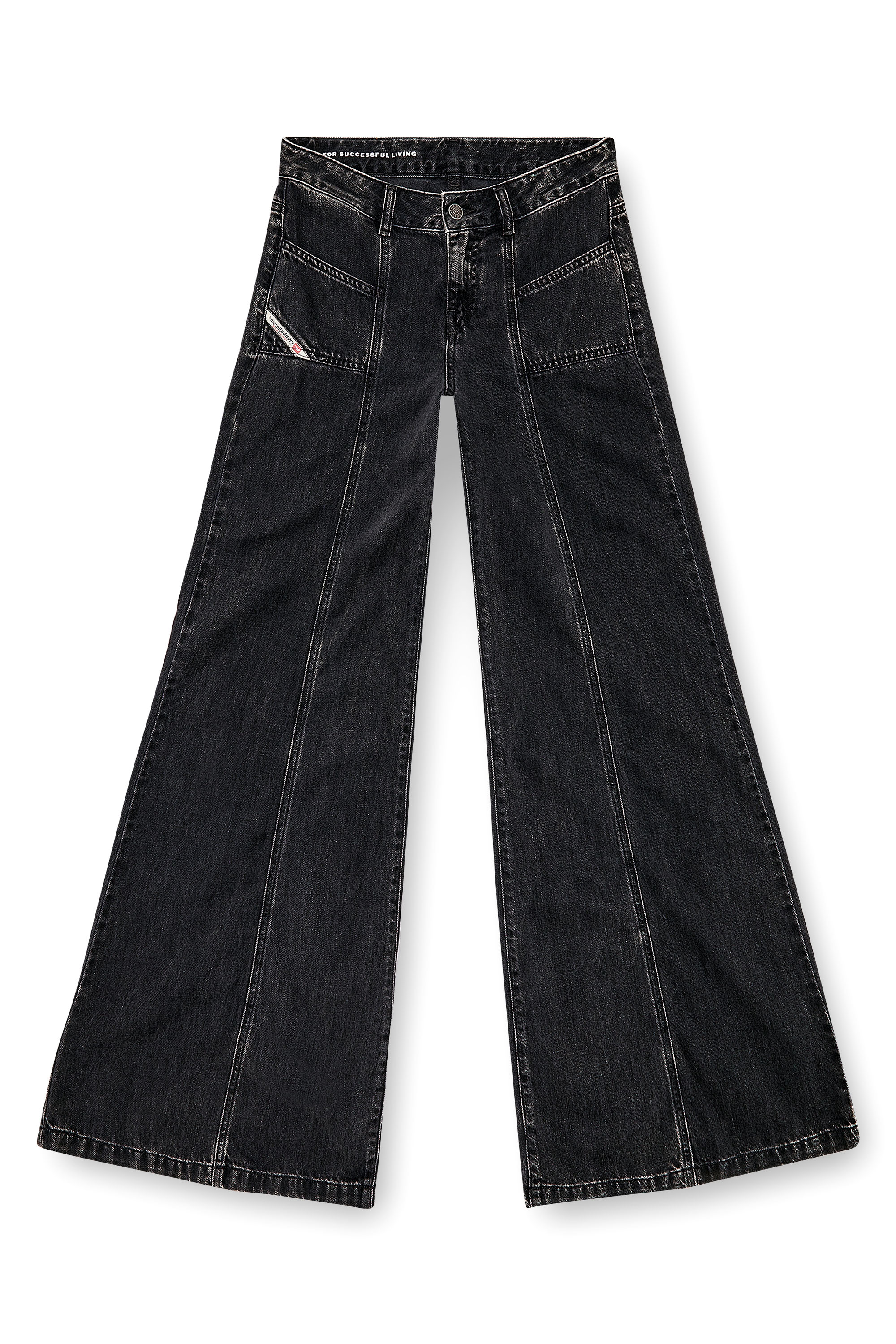 Diesel - Bootcut and Flare Jeans D-Akii 068HN, Black/Dark grey - Image 5